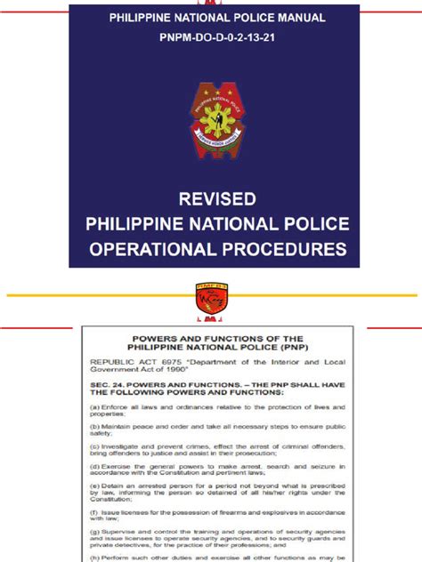 PHILIPPINE NATIONAL POLICE OPERATIONAL PROCEDURES .